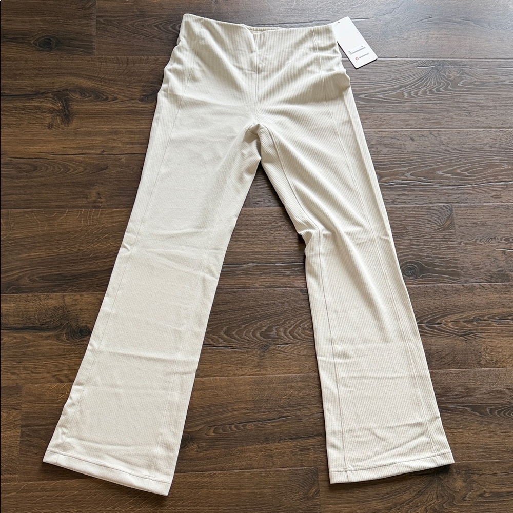 lululemon athletica Cream Ribbed Flare Leggings